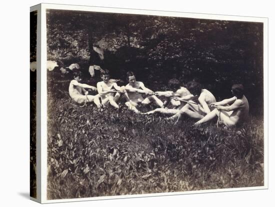 Males Nudes in a Seated Tug-Of-War, C.1883 (Albumen Print)-Thomas Cowperthwait Eakins-Premier Image Canvas