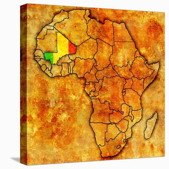 Mali on Actual Map of Africa-michal812-Stretched Canvas