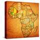 Mali on Actual Map of Africa-michal812-Stretched Canvas