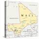 Mali Political Map-Peter Hermes Furian-Stretched Canvas