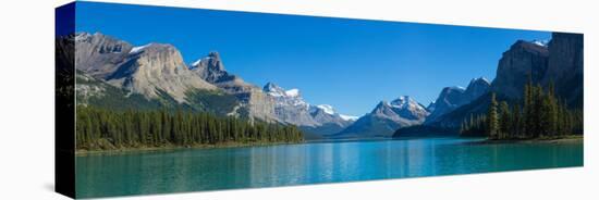 Maligne Lake with Canadian Rockies in the Background, Jasper National Park, Alberta, Canada-null-Stretched Canvas