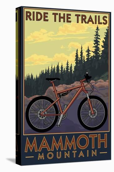 Mammoth Mountain, California - Mountain Bike Scene - Ride the Trails-Lantern Press-Stretched Canvas