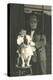 Man and Boy with Pit Bull Terrier-null-Stretched Canvas