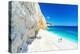 Man and woman holding hands on the idyllic Fteri Beach, overhead view, Kefalonia-Roberto Moiola-Premier Image Canvas