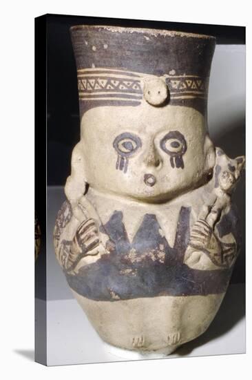 Man Carrying a Llama, Painted pottery vase, Chancay, Peru, 1000-1470-Unknown-Premier Image Canvas