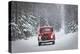 Man Driving A Vintage 1941 Ford Pickup With A Christmas Wreath On The Front During Winter-Design Pics-Premier Image Canvas