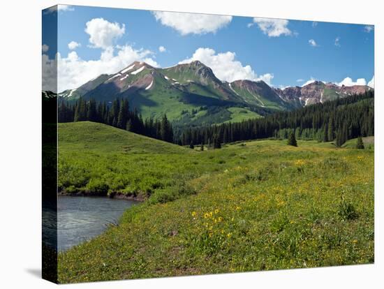 Man Fly-Fishing in Slate River, Crested Butte, Gunnison County, Colorado, USA-null-Premier Image Canvas