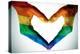 Man Hands Painted As The Rainbow Flag Forming A Heart, Symbolizing Gay Love-nito-Stretched Canvas