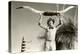 Man Holding Longhorns-null-Stretched Canvas
