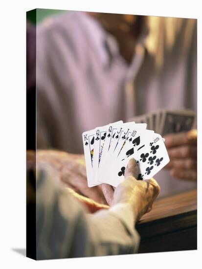 Man Holding Playing Cards-null-Premier Image Canvas