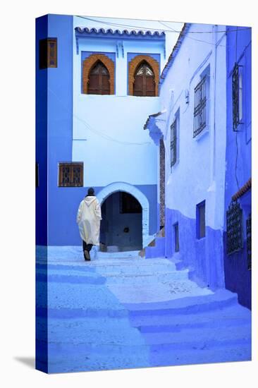 Man in Robe, Chefchaouen, Morocco, North Africa-Neil Farrin-Premier Image Canvas