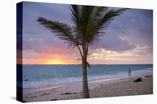 Man Jogging at Sunrise, Bavaro, Higuey, Punta Cana, Dominican Republic-Lisa S. Engelbrecht-Premier Image Canvas