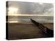 Man Jogs by the Beach Towards the Wall Dividing Mexico and the U.S. in Tijuana, Mexico-null-Premier Image Canvas