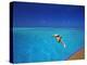 Man Jumping into Tropical Sea from Deck, Maldives, Indian Ocean-Papadopoulos Sakis-Premier Image Canvas