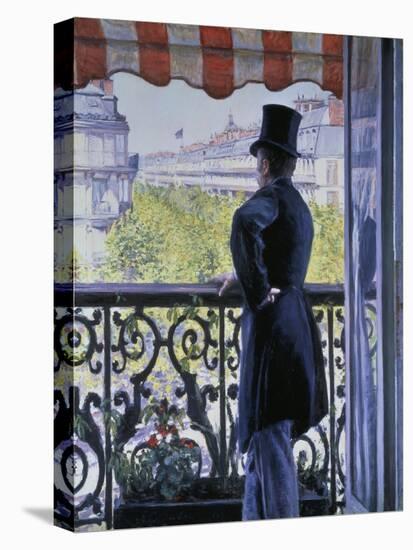 Man on a Balcony, Boulevard Haussmann, 1880-Gustave Caillebotte-Premier Image Canvas