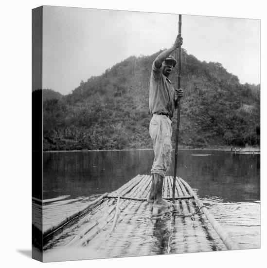 Man on a Raft, Kingston, Jamaica, 1931-null-Premier Image Canvas