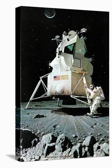 Man on the Moon (or United Stated Space Ship on the Moon)-Norman Rockwell-Premier Image Canvas