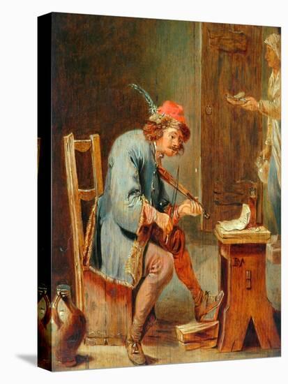 Man Playing a Fiddle, 1800-50-David the Younger Teniers-Premier Image Canvas