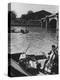 Man Playing Cello on Boat-Loomis Dean-Premier Image Canvas