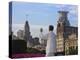 Man Practicing Taiji on the Bund, Shanghai, China-Keren Su-Premier Image Canvas