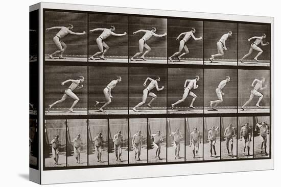 Man Running, Plate 59 from Animal Locomotion, 1887 (B/W Photo)-Eadweard Muybridge-Premier Image Canvas