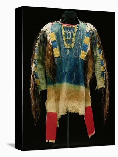 Man's Shirt, Cheyenne, C.1860 (Buckskin, Wool, Ermine Skin and Human Hair)-American-Premier Image Canvas