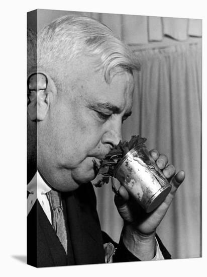 Man Sipping Mint Julep at Kentucky Derby Party-Alfred Eisenstaedt-Premier Image Canvas