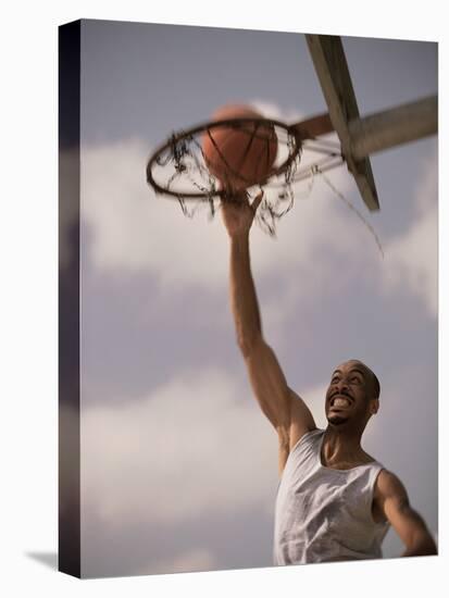 Man Slam-Dunking a Basketball-null-Premier Image Canvas