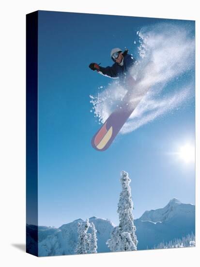 Man snowboarding on sunnny day-Henry Georgi-Premier Image Canvas