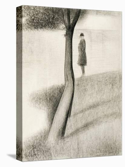 Man Standing Next to Tree; Study on La Grande Jatte, 1884-1885-Georges Seurat-Premier Image Canvas