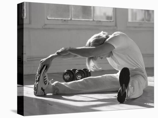 Man Stretching in Gym, New York, New York, USA-Chris Trotman-Premier Image Canvas