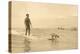 Man Surfing with Dog-null-Stretched Canvas