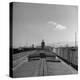 Man Walking Atop a Freight Train Heading Westbound-Sam Shere-Premier Image Canvas