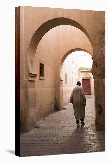 Man Walking Down Narrow Alley by Ali Ben Youssef Medersa, North Africa-Stephen Studd-Premier Image Canvas