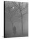 Man Walking Through Hyde Park in the Fog-Mark Kauffman-Premier Image Canvas