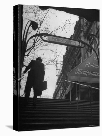Man Walking Up the Stairs, Exiting the Metro Station-Ed Clark-Premier Image Canvas