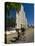 Man With a Rickshaw in Front of a Modern Church in Mahajanga, Madagascar, Africa-null-Premier Image Canvas
