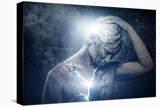 Man with Conceptual Spiritual Body Art-NejroN Photo-Stretched Canvas