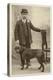 Man with his Black Labrador-null-Stretched Canvas