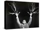 Man with Lightning Shooting from Fingers (B&W)-Hulton Archive-Premier Image Canvas