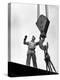 Man Working as a Rigger During Building of a Ship-George Strock-Premier Image Canvas
