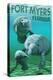 Manatees - Fort Myers, Florida-Lantern Press-Stretched Canvas