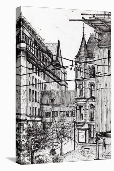 Manchester Town Hall from City Art Gallery, 2007-Vincent Alexander Booth-Premier Image Canvas