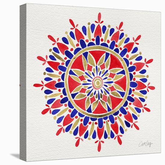 Mandala in Red and Navy-Cat Coquillette-Premier Image Canvas