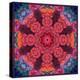 Mandala Ornament from Red Blooming Flowers, Conceptual Photographic Layer Work-Alaya Gadeh-Premier Image Canvas