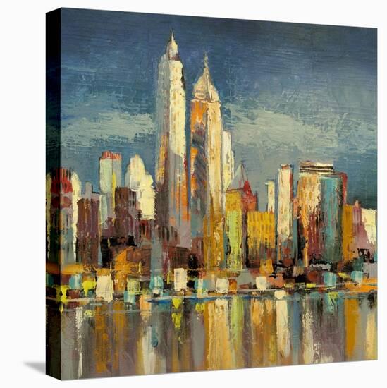 Manhattan Aqua (detail)-Luigi Florio-Stretched Canvas