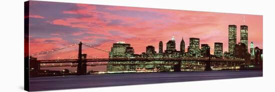 Manhattan at night-Richard Berenholtz-Stretched Canvas