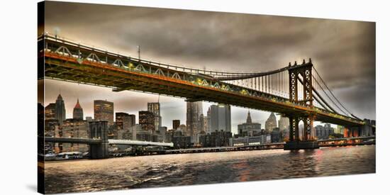 Manhattan Bridge and New York City Skyline, NYC-Vadim Ratsenskiy-Stretched Canvas