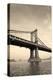 Manhattan Bridge Black and White over East River Viewed from New York City Lower Manhattan Waterfro-Songquan Deng-Premier Image Canvas