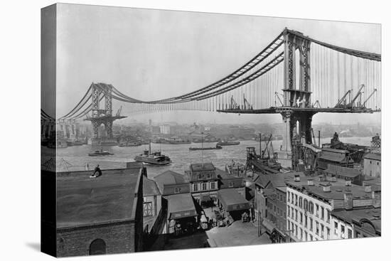 Manhattan Bridge under Construction-null-Premier Image Canvas